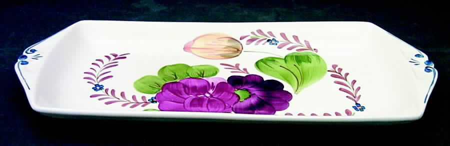 Belle Fiori (Scalloped) Large Sandwich Tray by Wood & Sons-1