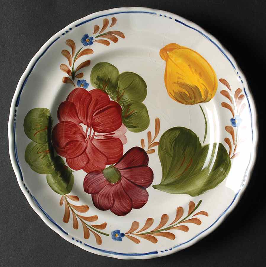Belle Fiori (Scalloped) Salad Plate by Wood & Sons-1