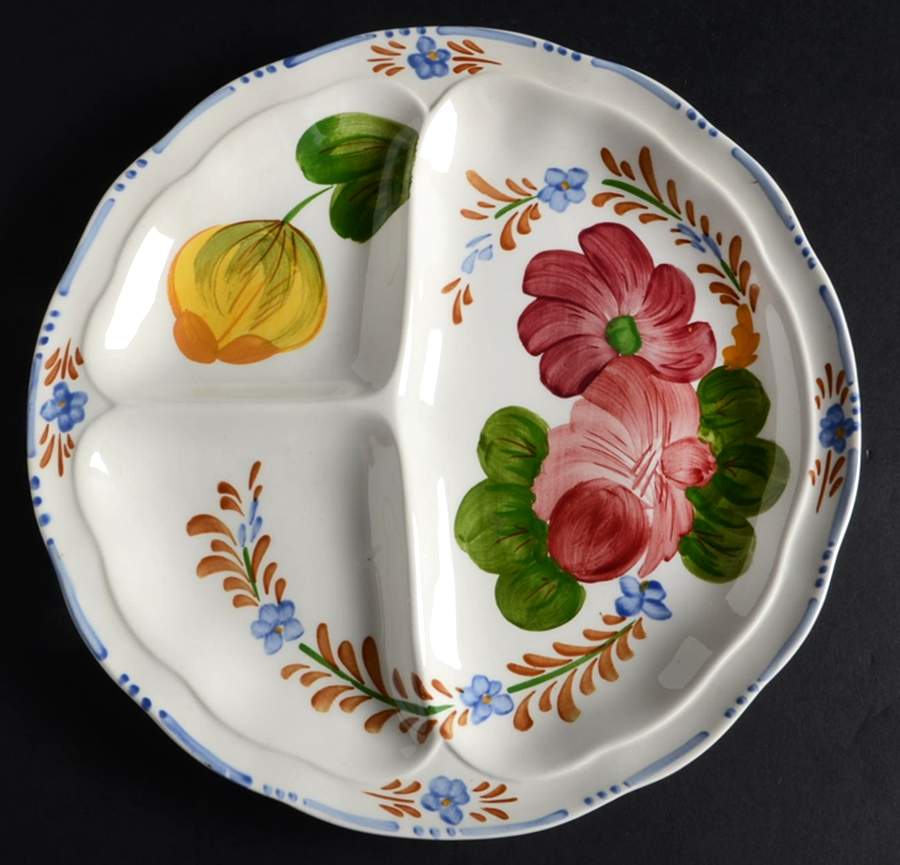 Belle Fiori (Scalloped) Grill Plate by Wood & Sons-1