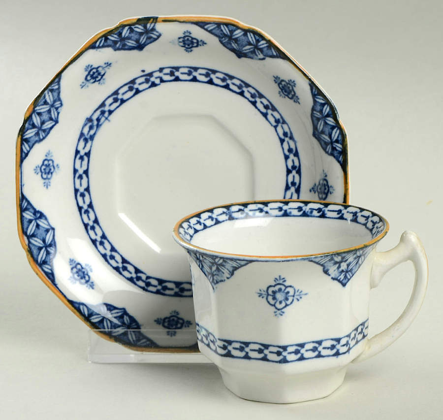 Blue Bombay Flat Demitasse Cup & Saucer Set by Wood & Sons-1