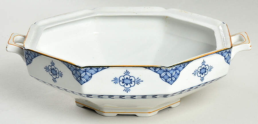Blue Bombay Round Vegetable No Lid by Wood & Sons-1