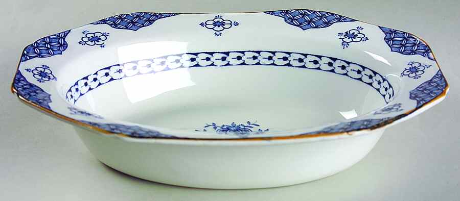 Blue Bombay 9" Oval Vegetable Bowl by Wood & Sons-1