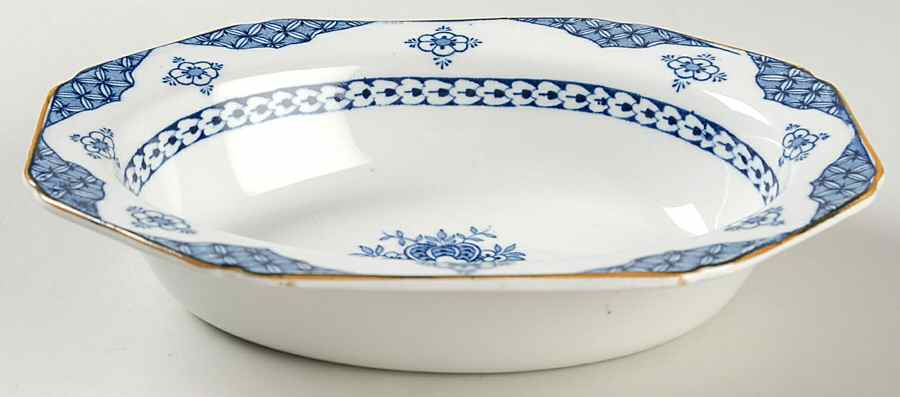 Blue Bombay 8" Oval Vegetable Bowl by Wood & Sons-1