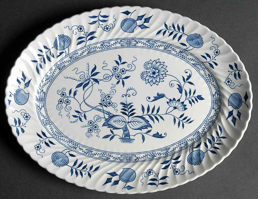Blue Fjord 12" Oval Serving Platter by Wood & Sons-1