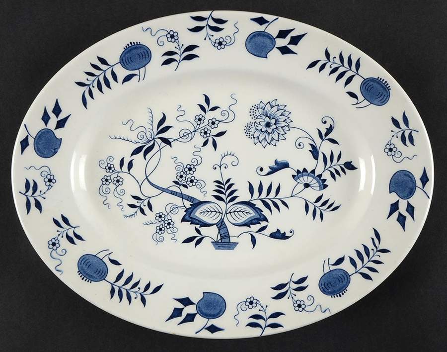 Blue Onion 11" Oval Serving Platter by Wood & Sons-1
