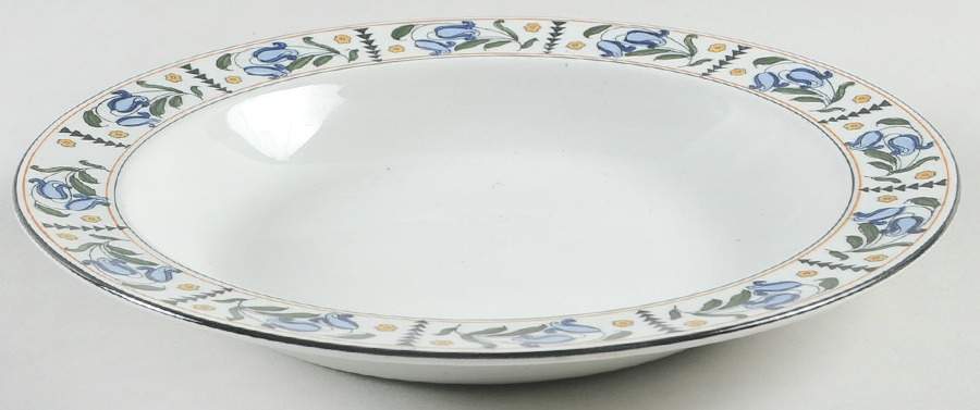 Bluebell Large Rim Soup Bowl by Wood & Sons-1