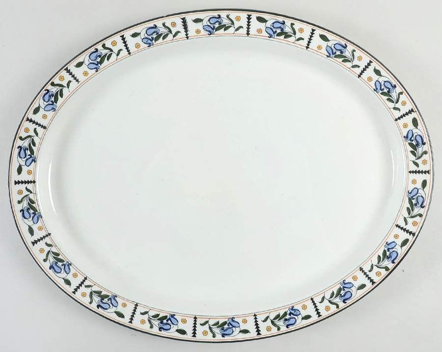 Bluebell 16" Oval Serving Platter by Wood & Sons-1