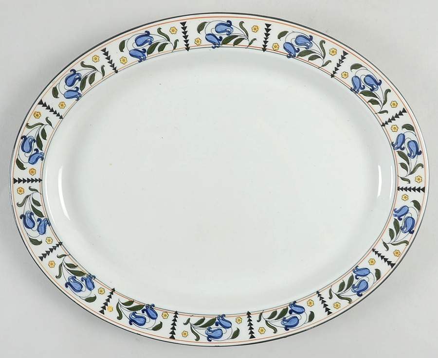 Bluebell 12" Oval Serving Platter by Wood & Sons-1