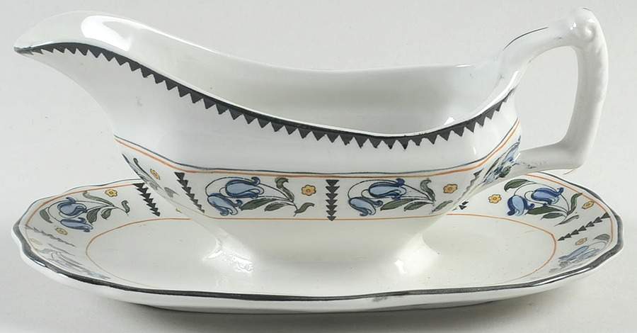 Bluebell Gravy Boat with Attached Underplate by Wood & Sons-1