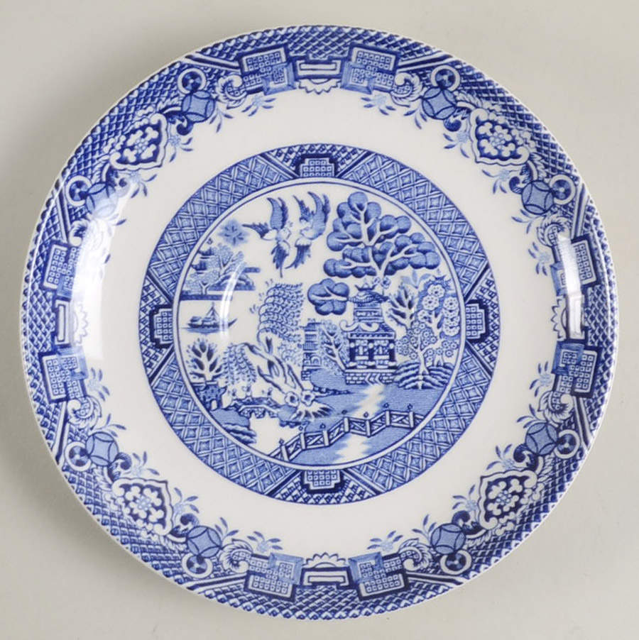 Blue Willow (Older) Saucer for Flat Cup by Wood & Sons-1