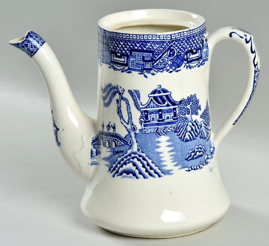 Blue Willow (Older) Coffee Pot No Lid by Wood & Sons-1