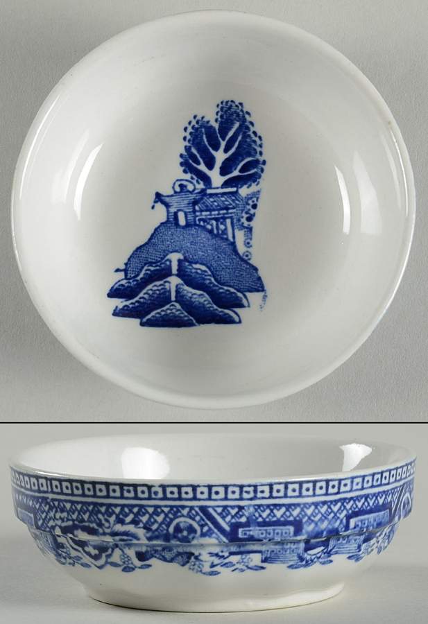 Blue Willow (Older) Salt Dip by Wood & Sons-1