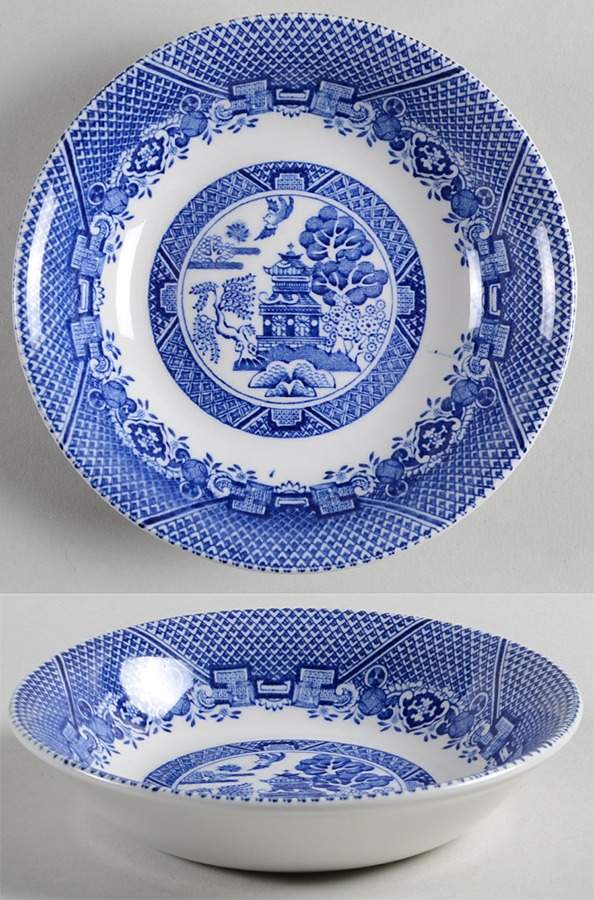 Blue Willow (Older) Fruit/Dessert (Sauce) Bowl by Wood & Sons-1