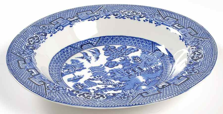 Blue Willow (Older) Rim Soup Bowl by Wood & Sons-1
