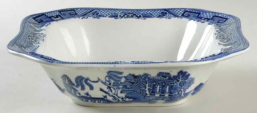Blue Willow (Older) Square Vegetable No Lid by Wood & Sons-1