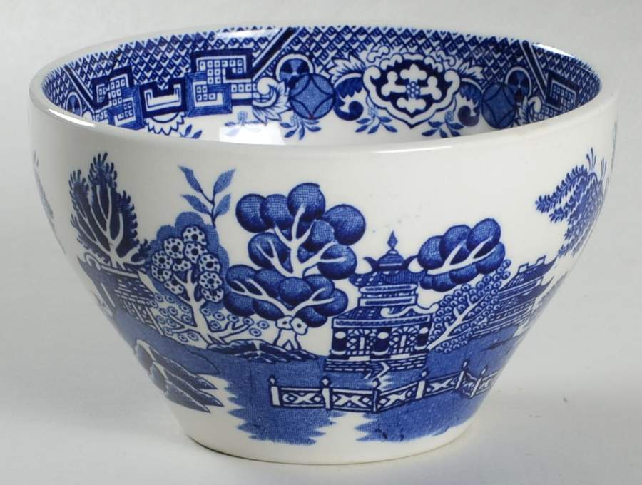 Blue Willow (Older) Cranberry Bowl by Wood & Sons-1