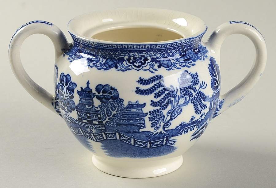 Blue Willow (Older) Sugar Bowl No Lid by Wood & Sons-1