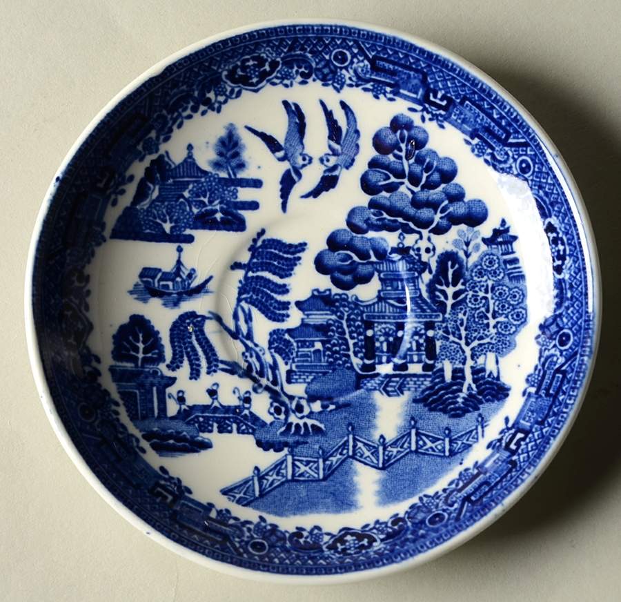 Blue Willow (Older) Saucer for Demitasse Cup by Wood & Sons-1