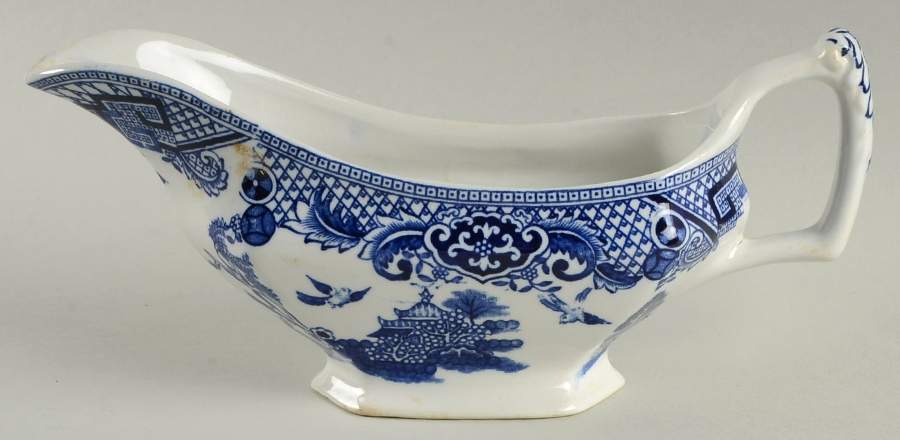 Blue Willow (Older) Gravy Boat by Wood & Sons-1