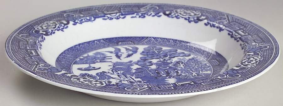 Blue Willow (Older) Large Rim Soup Bowl by Wood & Sons-1