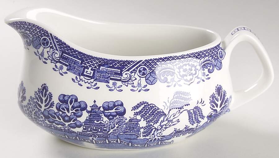 Blue Willow (Older) Gravy Boat by Wood & Sons-1