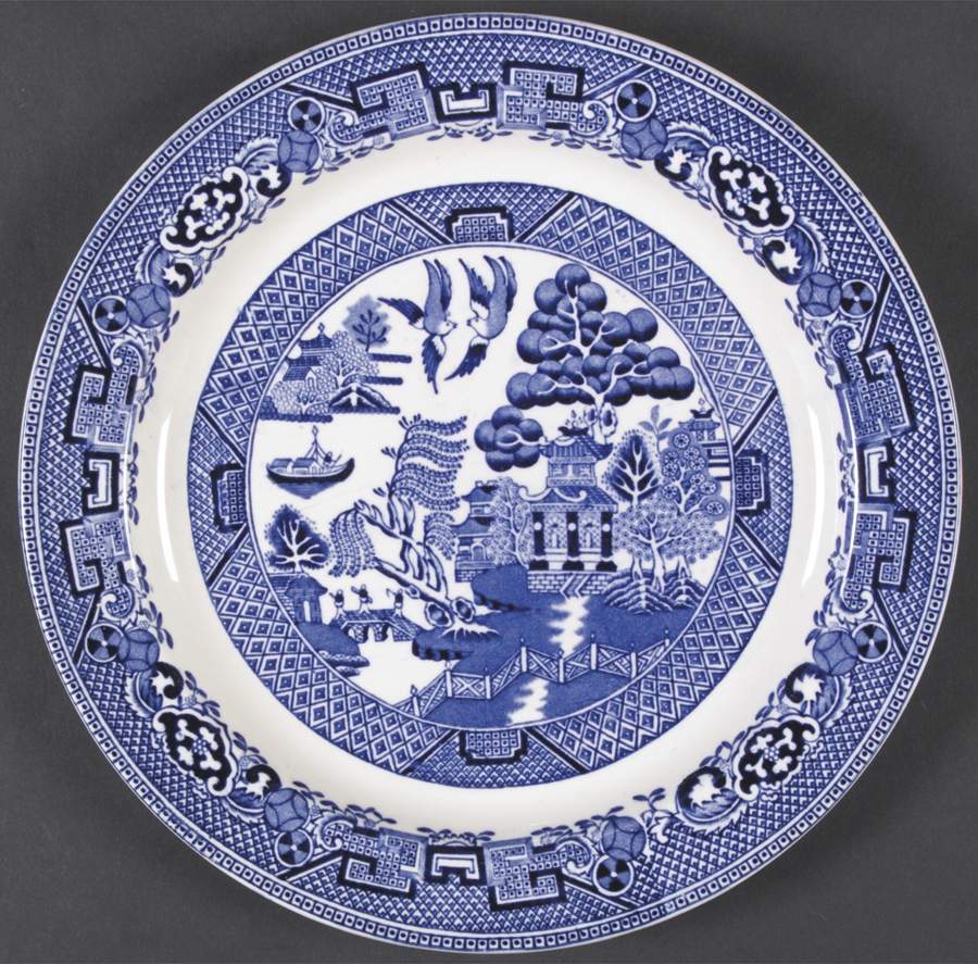 Blue Willow (Older) Dinner Plate by Wood & Sons-1