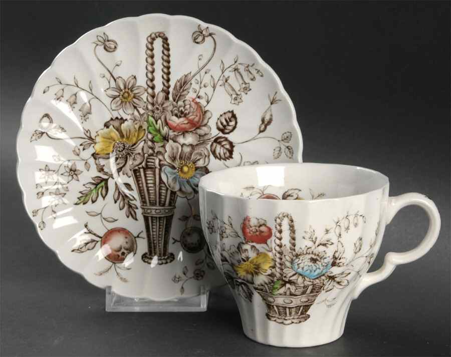 Bouquet Flat Cup & Saucer Set by Wood & Sons-1