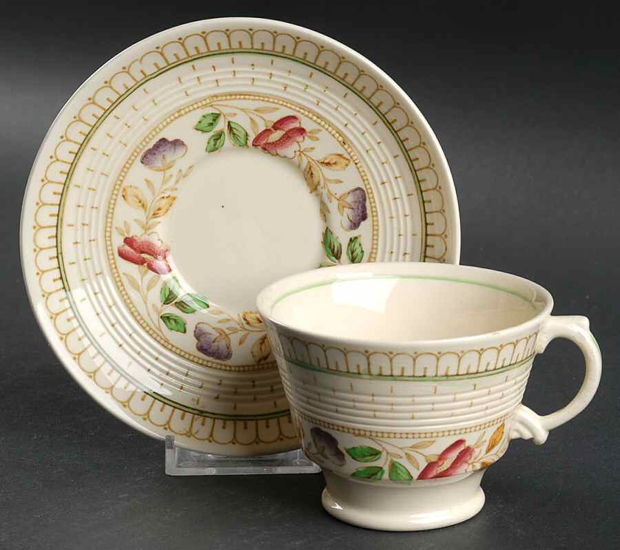 Brier Footed Cup & Saucer Set by Wood & Sons-1