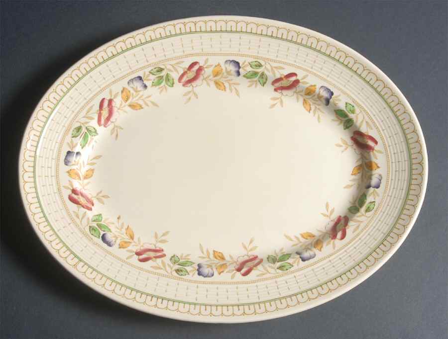 Brier 14" Oval Serving Platter by Wood & Sons-1