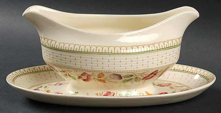 Brier Gravy Boat with Attached Underplate by Wood & Sons-1
