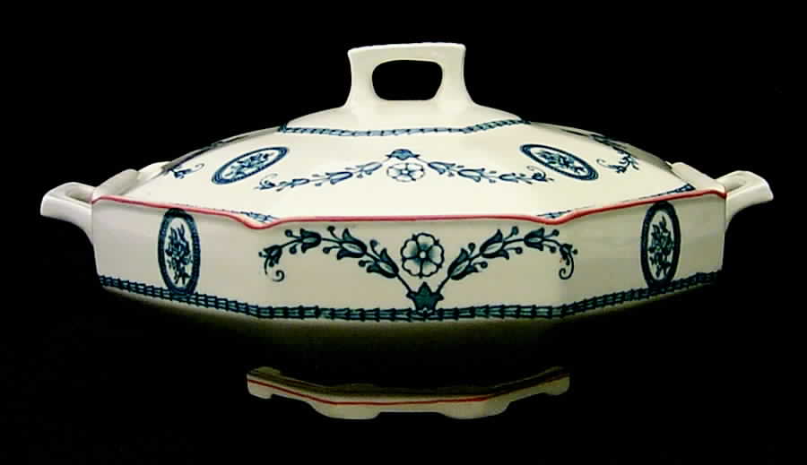 Broadmoor Blue Round Covered Vegetable by Wood & Sons-1