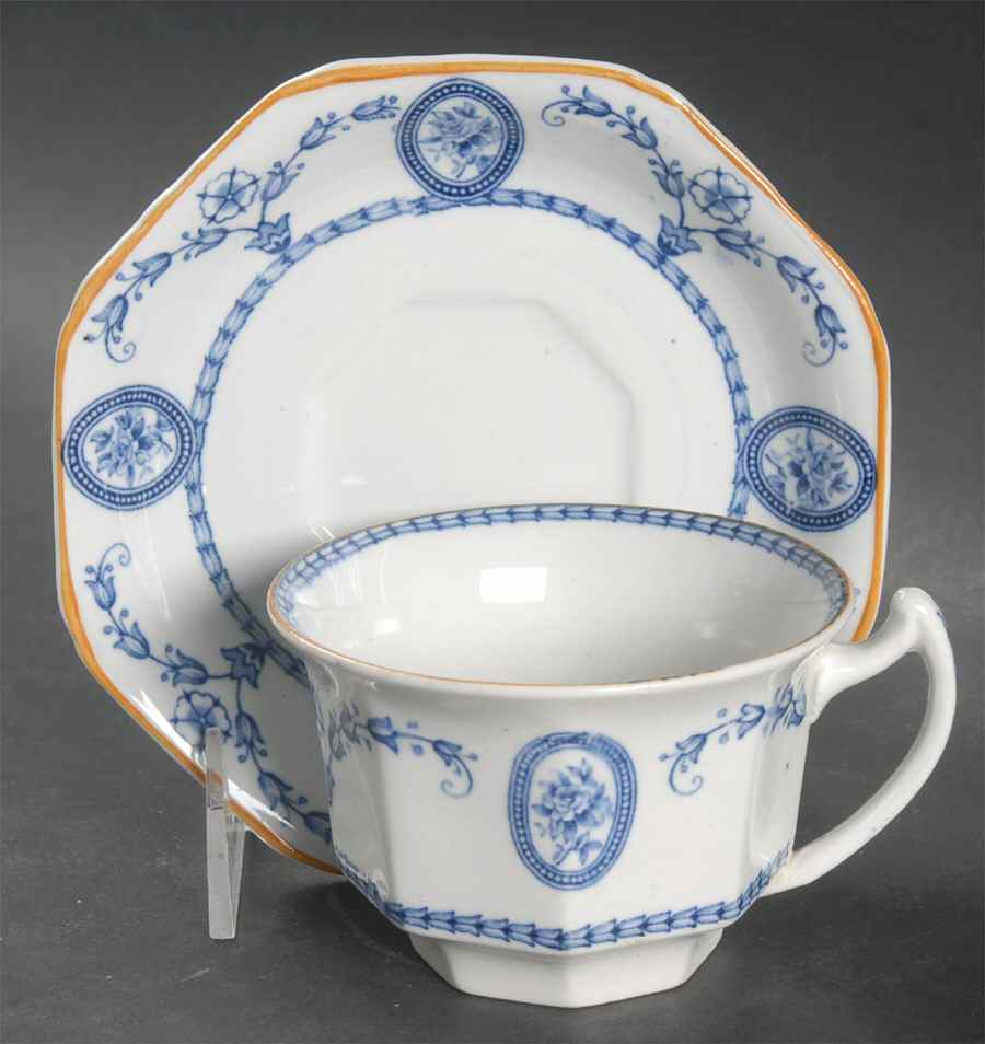 Broadmoor Blue Flat Cup & Saucer Set by Wood & Sons-1