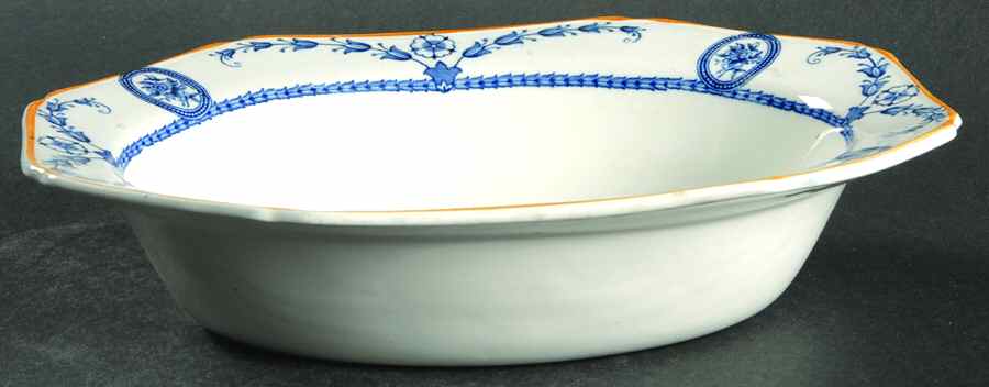 Broadmoor Blue 9" Oval Vegetable Bowl by Wood & Sons-1