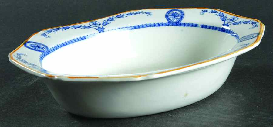 Broadmoor Blue 8" Oval Vegetable Bowl by Wood & Sons-1