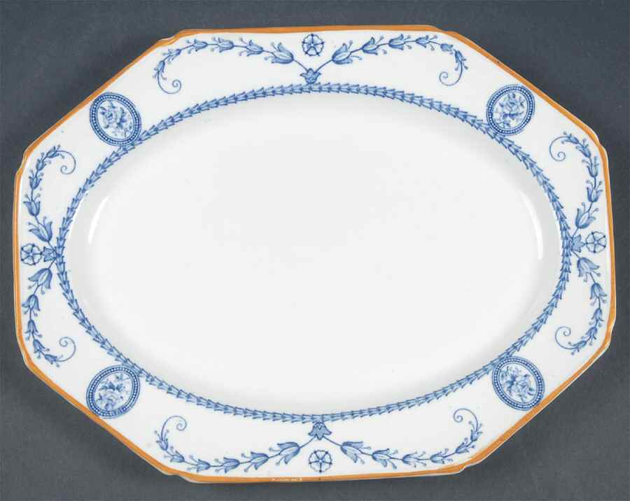 Broadmoor Blue 10" Oval Serving Platter by Wood & Sons-1