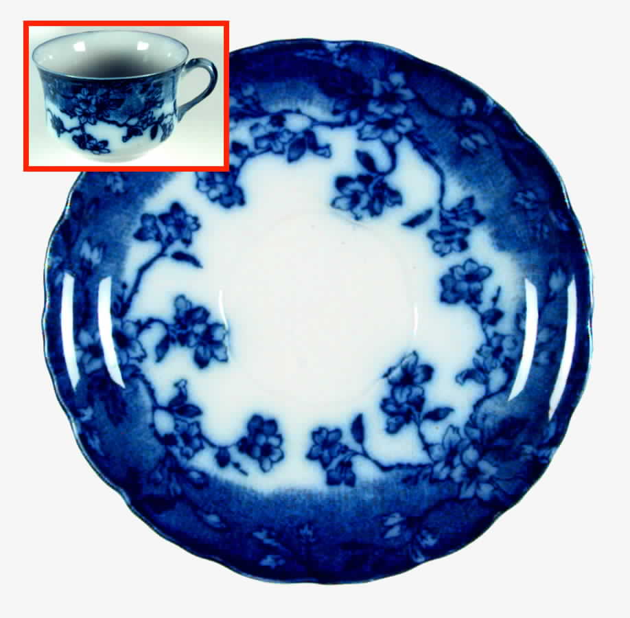 Brunswick (Flow Blue) Saucer by Wood & Sons-1