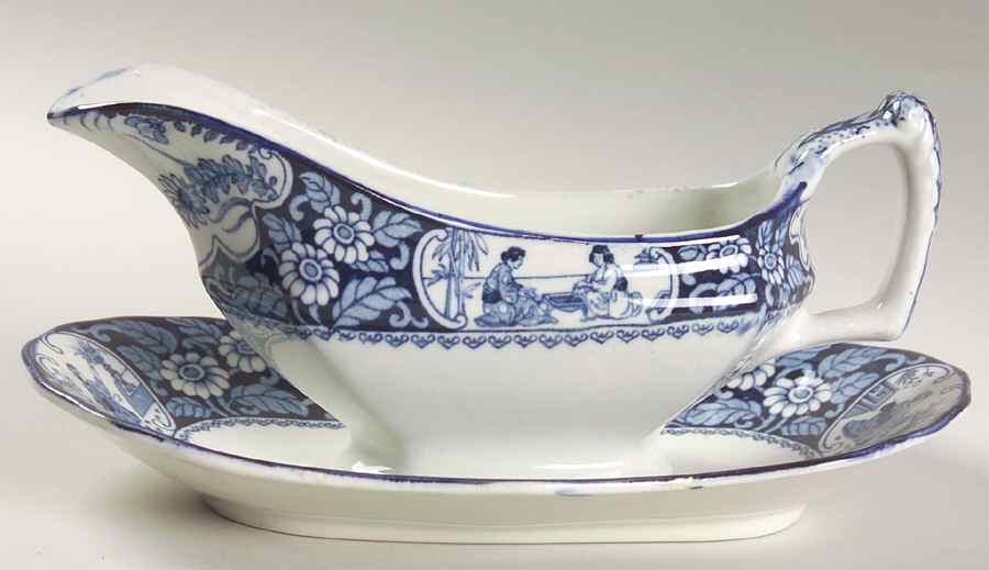 Buddha Plain Gravy Boat & Underplate/Relish by Wood & Sons-1