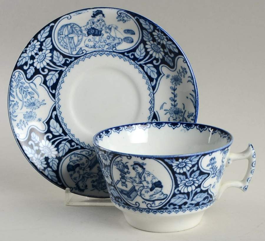Buddha Plain Flat Cup & Saucer Set by Wood & Sons-1