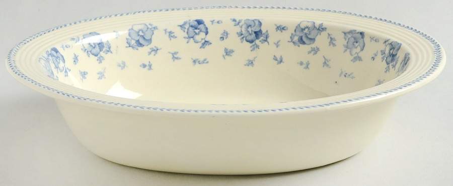 Cape Cod Blue 8" Oval Vegetable Bowl by Wood & Sons-1