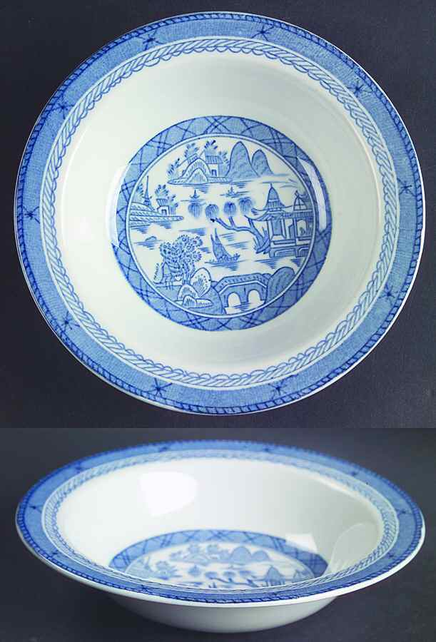 Canton Blue Rim Cereal Bowl by Wood & Sons-1
