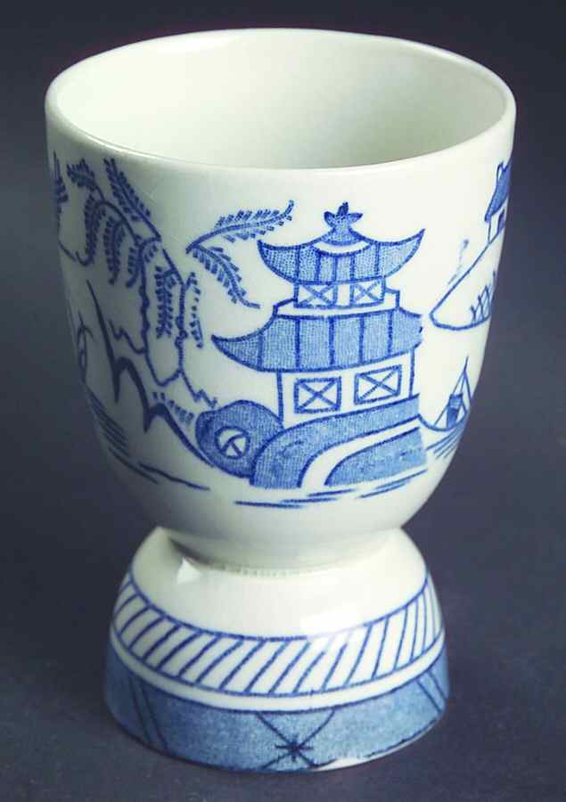 Canton Blue Double Egg Cup by Wood & Sons-1