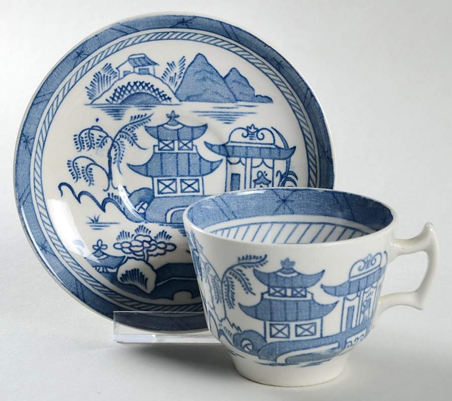 Canton Blue Flat Demitasse Cup & Saucer Set by Wood & Sons-1