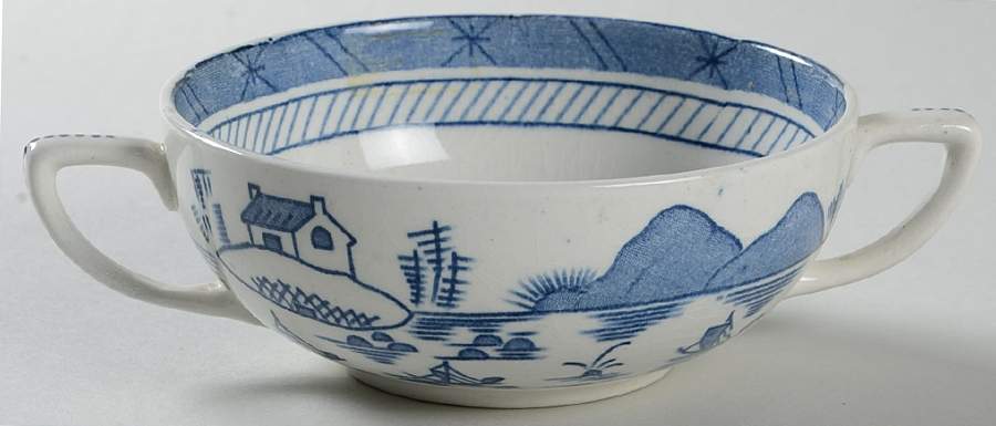 Canton Blue Flat Cream Soup Bowl by Wood & Sons-1