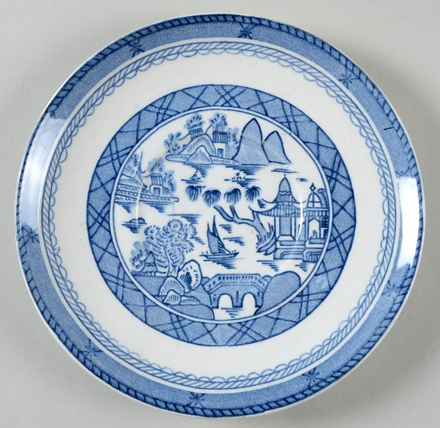 Canton Blue Saucer for Cream Soup Bowl by Wood & Sons-1