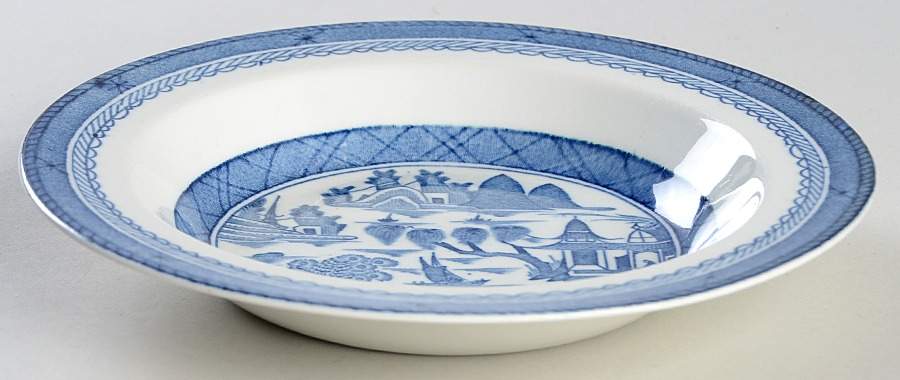 Canton Blue Rim Soup Bowl by Wood & Sons-1