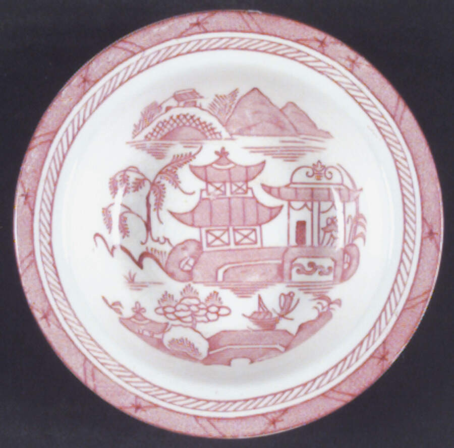 Canton Pink Rim Fruit/Dessert (Sauce) Bowl by Wood & Sons-1