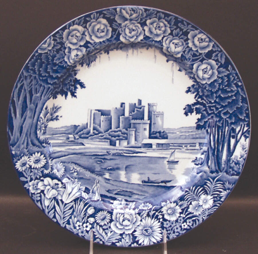 Castles Blue 12" Chop Plate (Round Platter) by Wood & Sons-1
