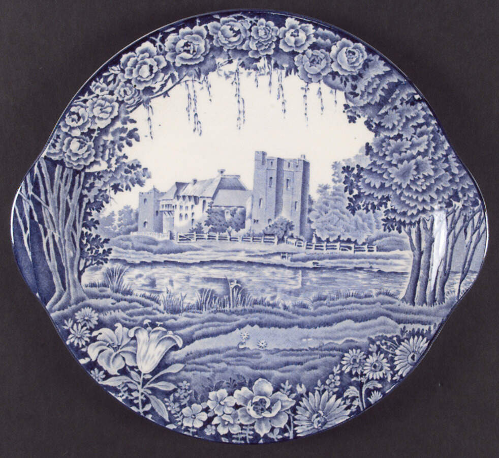 Castles Blue Handled Cake Plate by Wood & Sons-1