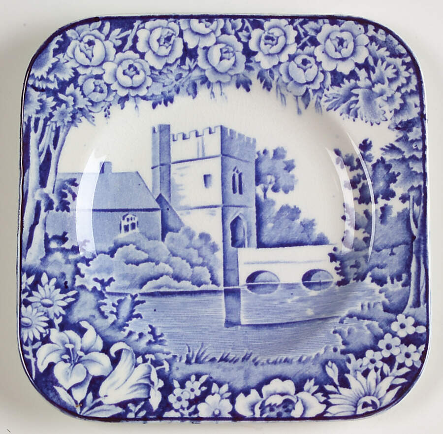 Castles Blue Square Bread & Butter Plate by Wood & Sons-1
