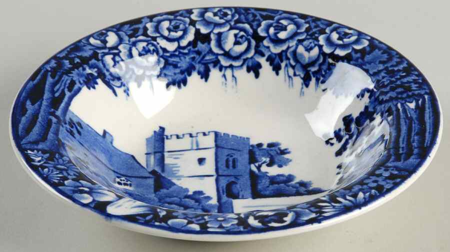 Castles Blue Rim Fruit/Dessert (Sauce) Bowl by Wood & Sons-1